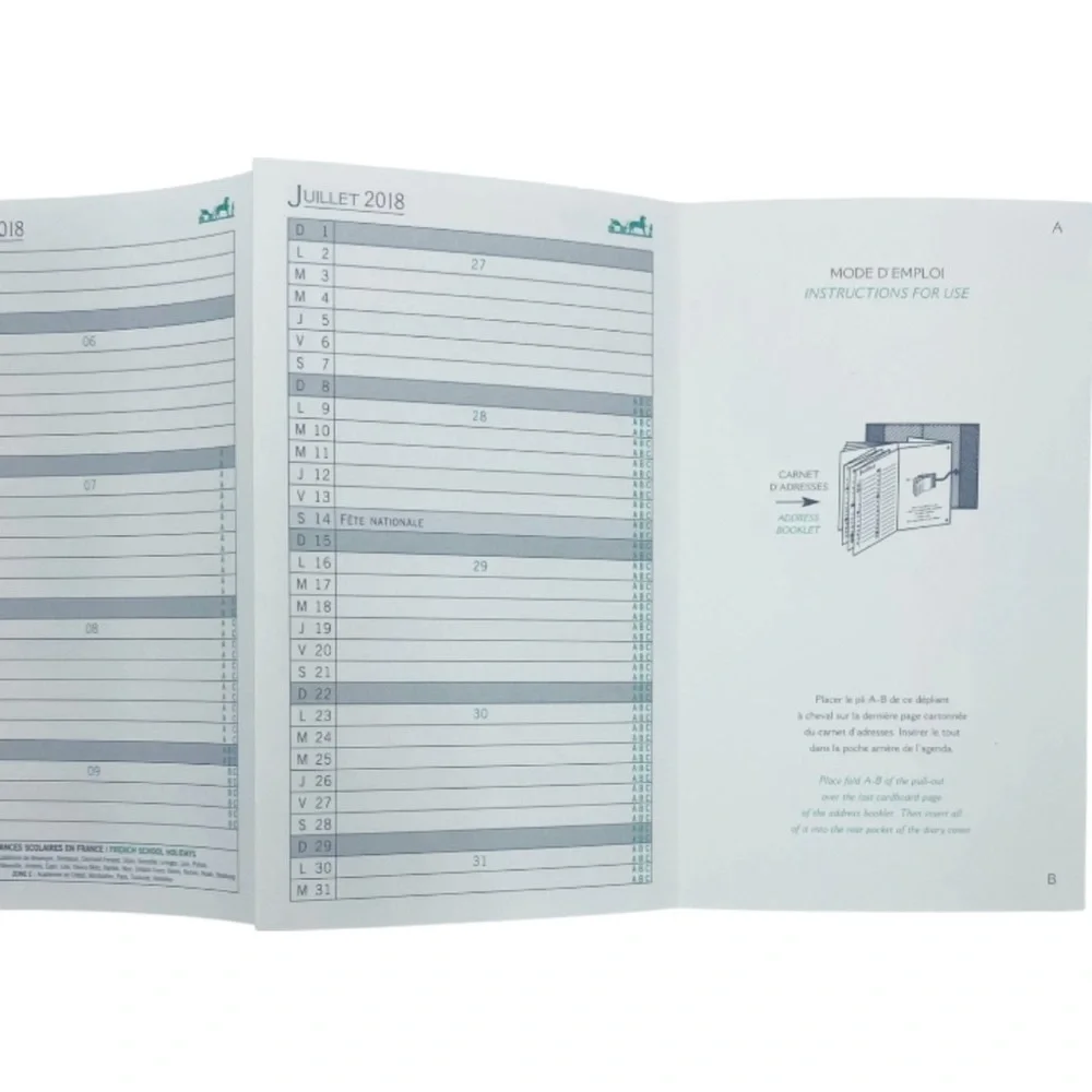 New Hermes Paris Synoptique 2018 Planner Refill from Grand Modele Agenda